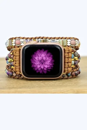 Merkloos Apple watch bandje - Bohemian - wikkelarmband - Ibiza stijl - Boho - alle generaties