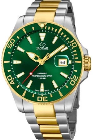 Jaguar Executive Horloge - heren horloge - Groen - diameter 43.5 mm - roestvrij staal