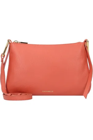 Coccinelle Leren Schoudertas Magie Mini Bag Grained Leather Lichtrood