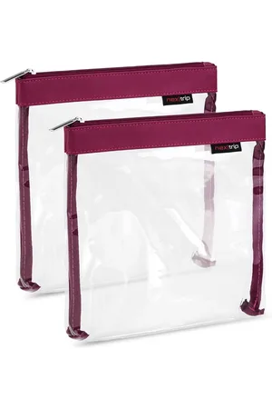 Merkloos 2 " Hij-set transparante toilettas, Doorzichtige cosmeticatasje met 1 L Volume, reiseset voor vloeistoffen & cosmetica in handbagage & Vliegtuig