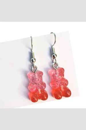 Akyol Gummy beer - gummy beer oorhangers - roze rode oorhangers - oorbel beer - beren oorbel - gummyy beer oorbellen - gummy bear - oorhangers voor meisje - verjaardag - cadeau - oorbel - oorhangers - foute feest - carnaval