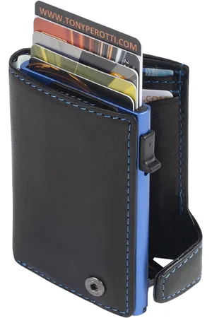 Tony Perotti Furbo RFID Pasjeshouder met papier- en kleingeldvak, /blauw
