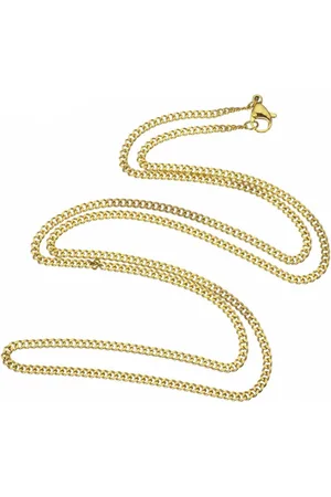 Fako Bijoux® Schakelketting Staal - Cubaanse Schakel Ketting - RVS - Gourmette - Cuban Link - 3.0mm - 50cm - Goudkleurig