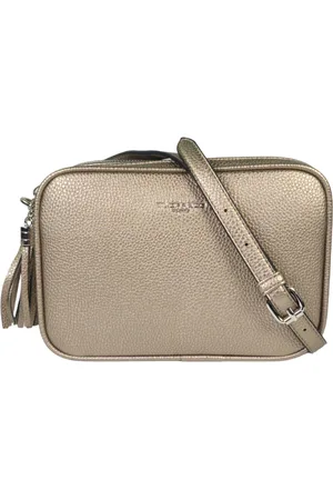 Merkloos Flora&Co - Paris - Crossbody handtas - 2 vakken met rits - instelbare riem - goudkleurig - lange riem 130cm