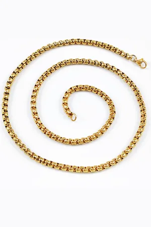 esde2 50cm - 3mm Jasseron Schakelketting - Stalen Goudkleur - Ketting Dames - Heren