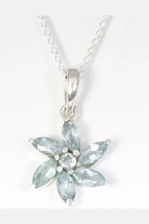 AsiAsia Zilveren hanger met blauwe topaas aan ketting