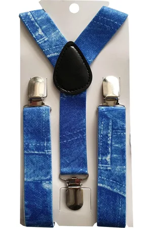 Fako Fashion Kinder Bretels - Kinderbretels - Print - Jeans - 65cm - Blauw