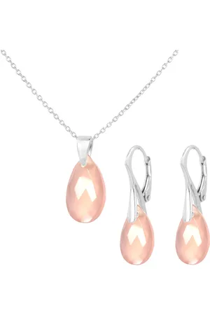 ARLIZI 2014 Sieraden set roze jade druppel hanger - sterling