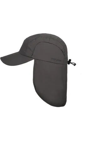 Hatland Verkoelende UV pet met nekbescherming voor heren - Malcolm - Antraciet - maat S/M (56CM)