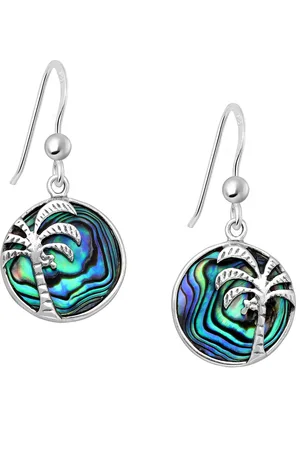 EAR IT UP Oorbellen - Palm - Abalone - Haak - 925 sterling zilver - 15 x 30 mm - 1 paar