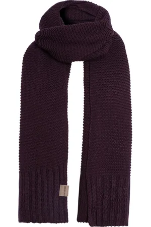 Knit Factory Jamie Gebreide Sjaal Dames & Heren - Herfst- & Wintersjaal - Langwerpige sjaal - Wollen sjaal - Heren sjaal - Dames sjaal - Unisex - - Paars - 200x45 cm