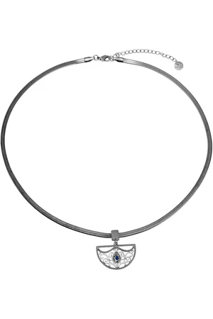 esde2 47cm x 3mm Ketting Dames - Gepolijst RVS - Platte Slangenketting met Hanger