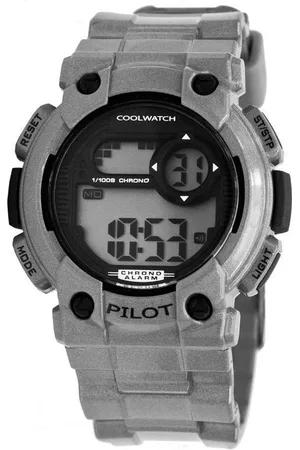Coolwatch CW.277 Kids Horloge Pilot Zilver Digitaal