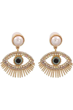 Margot Bardot Mae Eye Pearl Oorbellen Pastel & Gold