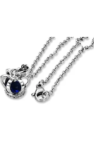 Amanto Ketting Dano Blue - 316L Staal - Kroon - 13x11mm - 50cm