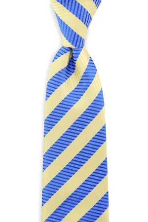We Love Ties Stropdassen - Stropdas geel - blauw gestreept