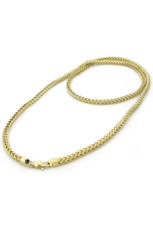 No Evil Edelstalen gold plated vierkante gourmet schakelcollier 50 cm 4 mm dik