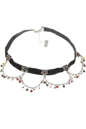 Behave Choker van velours met kraaltjes