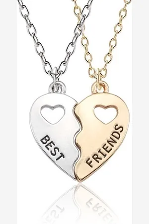 Kasey Vriendschapsketting - Vriendschap Cadeau - Vriendschapsketting - BFF Ketting - Best Friends Ketting - Hartje - Zilver/Goud