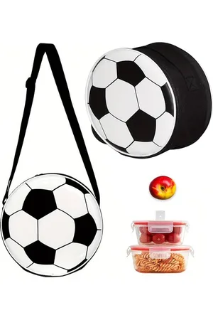 Merkloos Voetbaltas met Koelvak - Schoudertas - Rugtas - Broodtrommel - Voetbal - Verstelbaar - Ritssluiting - Schooltas - Kinderen - 26 cm