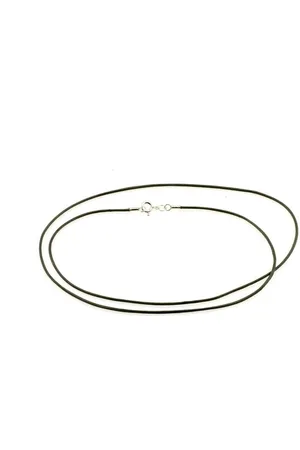AuBor ®. Leren ketting met zilveren sluiting. . 1mm × 70cm