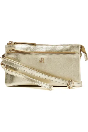 dR Amsterdam Schoudertas-Clutch | Dames schoudertas | Clutch dames | Crossbody tas dames | Assorted Leather - 743731 Light Gold