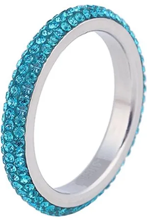Cilla Jewels Ring edelstaal Kristal Blauw-17mm