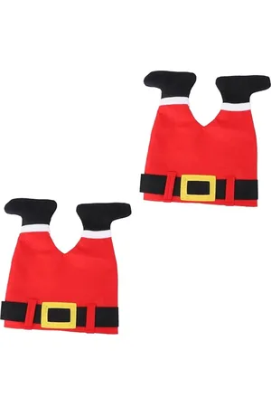 Merkloos Kerstmutsen kerstmuts volwassenen en kinderen 2-delig Kerstmuts Rode Broek Gekke hoeden voor volwassenen Kerstman Benen Muts Rode Outfit Winter Feestaccessoires Feesthoeden