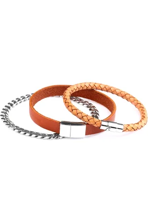 Di Lusso Armbanden set Ward - Stainless Steel - Leder - - Heren - 22 cm