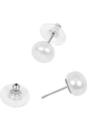 Margot Bardot Grace Pearl Studs Silver