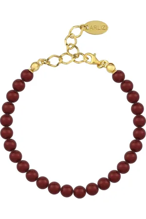 ARLIZI 1148 Parel Armband - Dames - Verguld - 20 cm - 6 mm - Rood