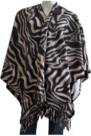 Boris Luxe omslagdoek/poncho - zebra print - 180 x 140 cm - fleece - Dameskleding accessoires