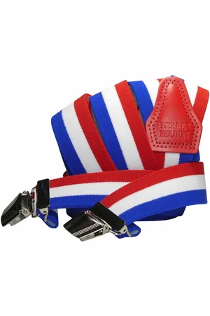 Pierre Mouton Nederland Bretel - Bretels - Volwassenen - Heren - Rood - Wit - Blauw - 140cm - 3 brede clips - XL - XXL
