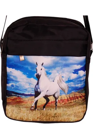 S.Y.W Schoudertasje wit paard - 19x19x4cm