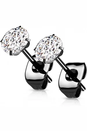 LMPiercings NL Oorbellen titanium prong wit 3mm