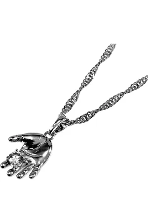 esde2 Ketting met Hanger Dames - Gerhodineerd - Halsketting Set - Rope Oval Ketting met Babyhandje