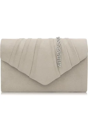 Merkloos Clutch Dames, Elegante Suede Leder Envelop Clutch crossbody klassieker avondtassen