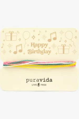 Pura Vida Happy birthday Armband- geschenkkaart
