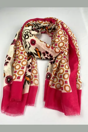 Modesjaals.nl Sjaal van mooie zachte stof / materiaal 50 % katoen met 50% viscose