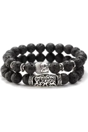 Akyol Boeddha - Armband |2 delig | Boedha armband | zwarte armband | valentijn voor hem en haar -koppel armband -valentijns cadeau voor hem of haar -Armband -boeddha kralen armband -geluksarmband- boeddha cadeau - kerst cadeau - sinterklaas cadea
