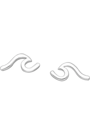 EAR IT UP Oorbellen - Golf - Wave - Zee - Push back oorknopjes - 925 sterling zilver - 9 x 4 mm - 1 paar