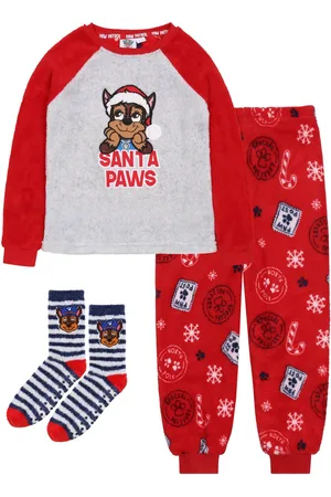 Produkt PAW PATROL Chase Cadeauset: jongens pyjama + sokken, fleece, grijs