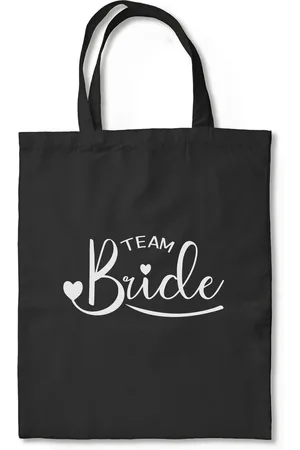 Merkloos Team Bride Tote Bag - Draagtas, Katoenen Tas, Schoudertas - Tote bag canvas - Cadeau voor Bruid - bride to be