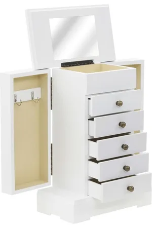 vidaXL Sieradenkastje - met - spiegel - 25x13,5x34 - cm - MDF