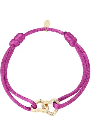 Bijoutheek Armband (Sieraad) Dubbel Hart Met Stenen (One Size)