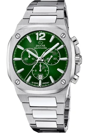 Jaguar J1025/2 Heren Horloge - Chronograaf - Saffierglas - Roestvrijstaal/Staal - Zilverkleurig - Quartz - Vouw/Vlindersluiting - 10 ATM (zwemmen)