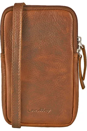 Landley Compact Leren Dames Telefoontasje - Antique Vintage Pull-up Leer