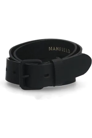 Manfield Heren - Zwarte leren riem