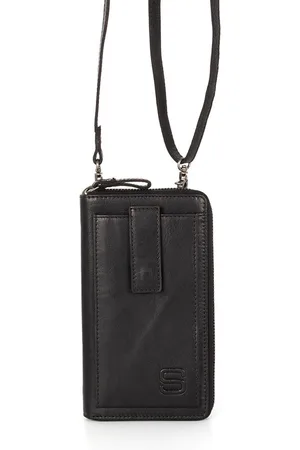 Spikes&Sparrow Leren RFID Portemonnee / telefoonhouder - Mace - Zwart