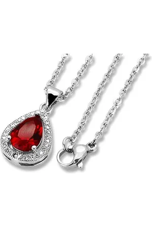 Amanto Ketting Danley Red - 316L Staal - Druppel - 18x12mm - 49cm